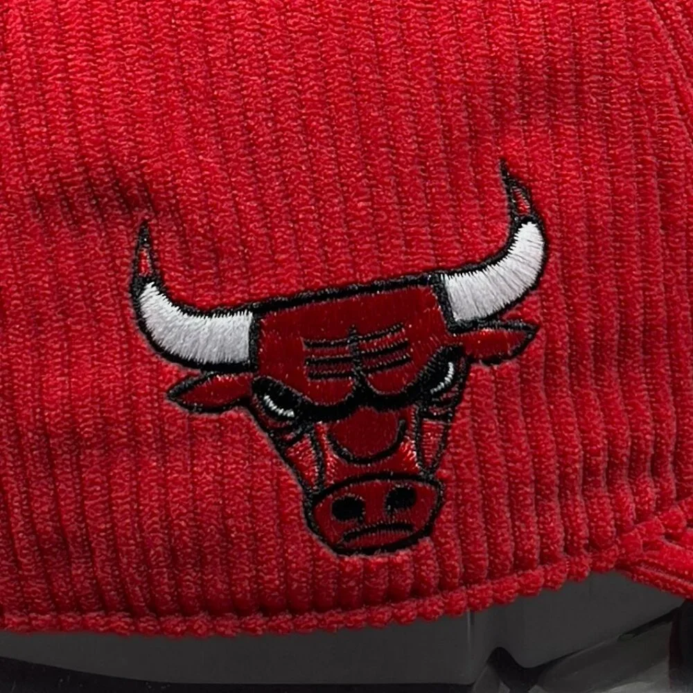 Chicago Bulls NBA Snapback Hat Cap 47 Brand Red Corduroy Golfer Retro Golf Mens - Picture 9 of 16